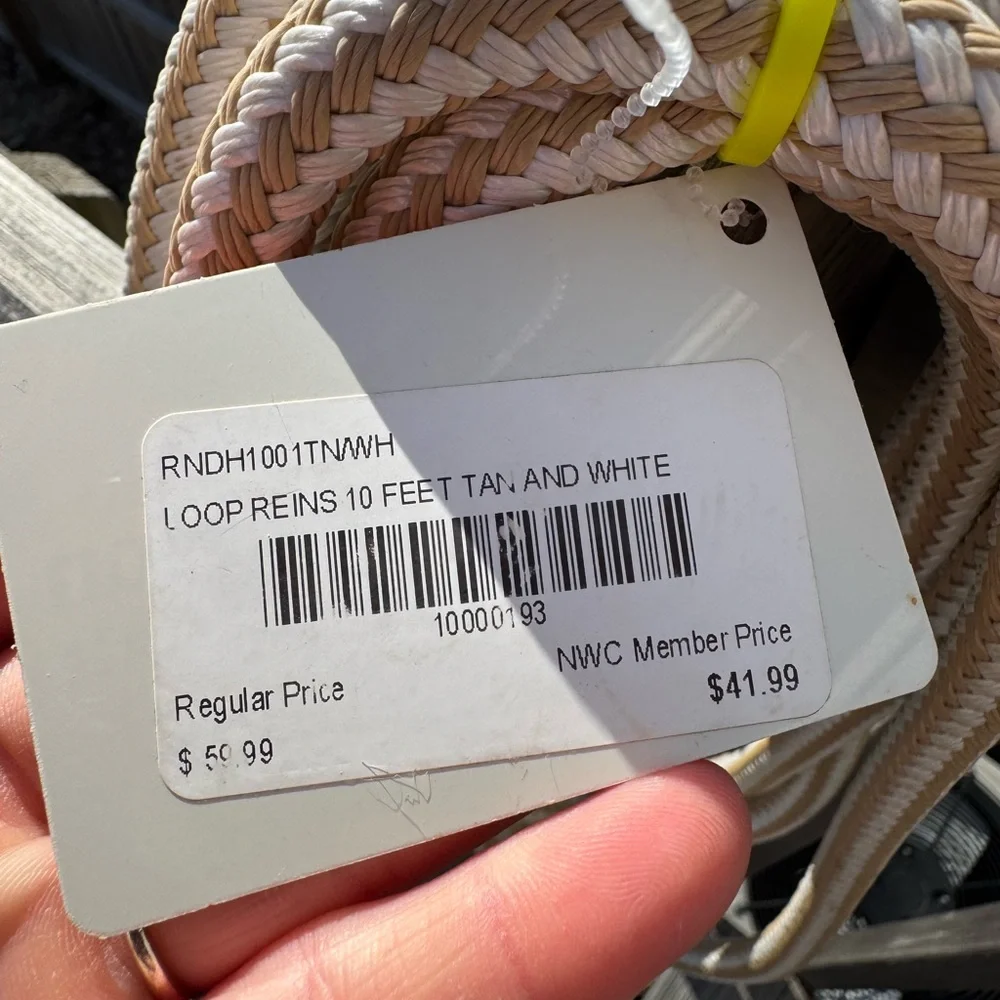 Clinton Anderson Tan & White Loop Reins 10 ft. - Picture 4 of 5